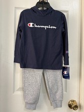 Champion Boys Hoodie Tee Shirt and Fleece Joggers Pants 2pc Set Outfit 4 NWT