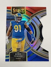 2023 Select Football Red and Blue Prizms Die Cut - Kobie Turner RC - Rams