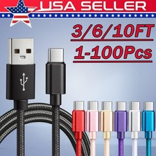 6-10 FT USB Type-C For iPhone 17/16/15 Cable Fast Charger Charging Data Cord Lot