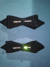 VINTAGE RHINESTONE BOW ACCENT SHOE CLIPS 1960'S