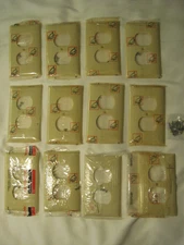 NOS vintage Sierra brand ivory ribbed 1 gang outlet cover wall plate - one (1)