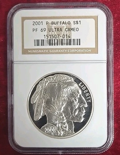 2001-P $1 Proof Buffalo Commemorative Silver Dollar NGC PF-69