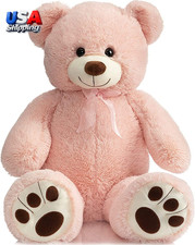 Teddy Bear Stuffed Animal Plush Giant Teddy Bears with Footprints Big Bear 36 In