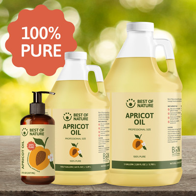 Apricot Kernel Oil - 100% Pure Cold Pressed- Massage Oil - For Skin, Hair & Face