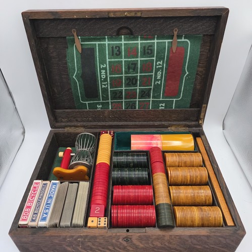 Antique Bakelite Prohibition Era Gambling - Bar Game Set 300+ Pieces PLEASE READ
