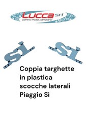 Coppia Targhette In Plastica Per Scocche Laterali Piaggio Si