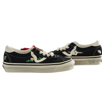 VANS Sandy Liang Unisex Style 73 DX  Floral Embroidered  Black Youth  M 3.5 W 5