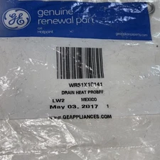 WR51X10141 GE Refrigerator Freezer Drain Heat Probe, Genuine OEM Renewal Parts.