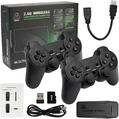 Retro Videospielkonsole 64GB 4K HD TV Spiel Stick 20000+2x Wireless Controller!