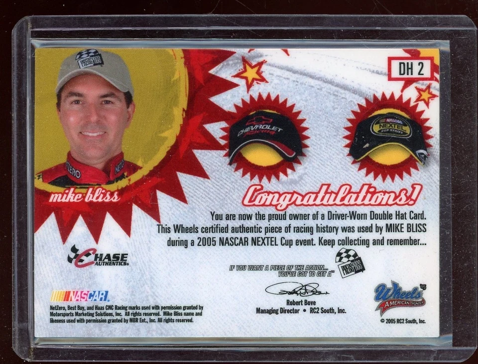 2005 Wheels American Thunder Double Hat #DH2 Mike Bliss 119/190 - Image 2 of 2