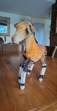 Vintage "Steiff" Velvet Okapi Brown Black Stripes
