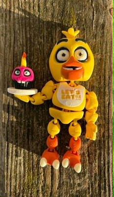 3d Printed & Articulating 5  Chica /w Mr. Cupcake (FNAF)