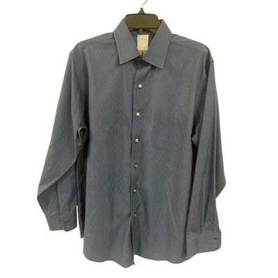 Brooks Brothers Regent Fit Navy Blue White Dot Non-Iron Supima Shirt Mens 16-33