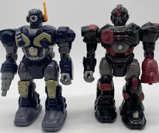 2 Hap-P-Kid 7" Toy Robot Fighters Walking Action, Sounds, No Lights