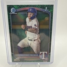 2025 Bowman Cody Freeman Chrome Green Grass Refractor 1st #/99 Rangers