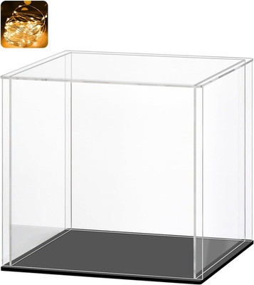 LASOA 14X14X14 in Acrylic Display Case, 2.0Mm Thick Dustproof Display Box with G