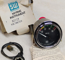 Vtg Stewart Warner Sw Marine Instrument Voltmeter 12 Volts Gauge 82112 Boat Nos Vtg Stewart Warner Sw Marine Instrument Voltmeter 12 Volts Gauge 82112 Boat Nos