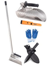 Heavy Duty Stainless Steel Sand Scoop for Metal Detecting with Long Handle, I...