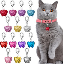 14 Set Pet Bells for Dog Cat Heart Cat Collar Charm Pet Pendant Accessories Colo