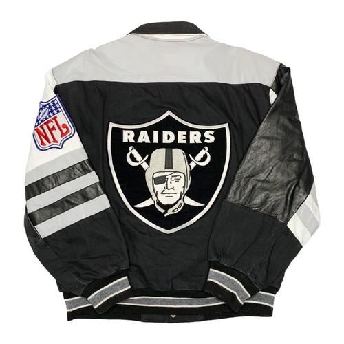 Vtg Rare NFL Oakland Raiders Jeff Hamilton Leather Jacket. Mens Large