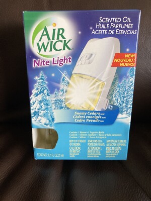 Air Wick Nite Night Light Scented Oil Warmer Plug In with 1 Snowy Cedar Oil Rare