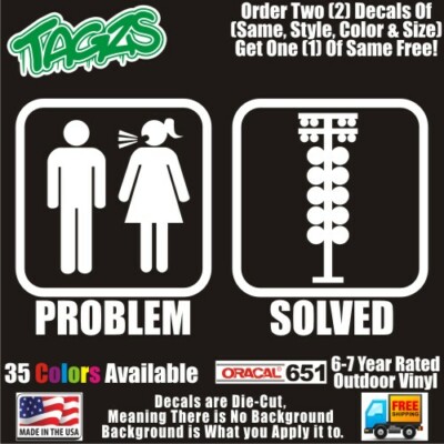 Problem Solved Drag Racing Funny DieCut Vinyl Window Decal Sticker Car ...