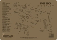 Cerus Gear For Sig Sauer P320 PREMIUM Armorers Cleaning Mat FDE  Made in USA
