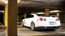 Cars nissan vehicles r35 gt r gtr Desk Mat Stitched