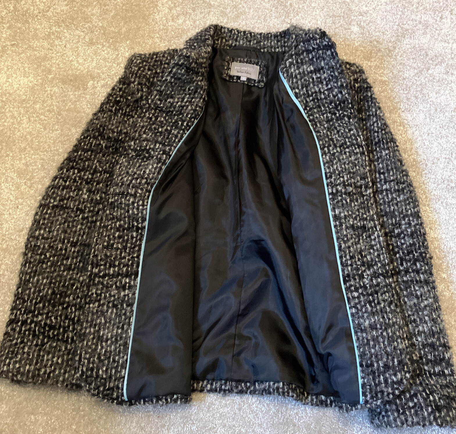 M and S Per Una Italian Fabric Black Mix Size 14 Jacket image 7