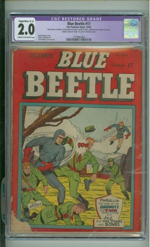 Blue Beetle #17 2.0 CGC Restored  WAR COVER 1942