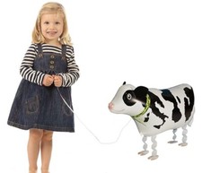 Pack of 3 Walking Farm Animal Balloons ,cow Print,red,cream,blue.Huge 133 PCS.
