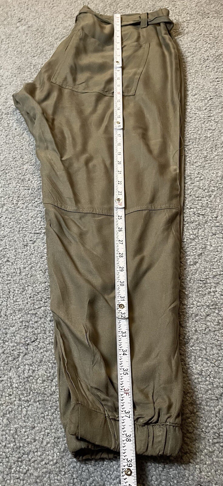 Rewashed Athleisure Pants Joggers Junior’s 9 Pull On Olive Green Elastic Ankle