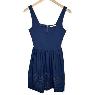 slim fit dress slacks Alisha Coquette Contrast Fit and Flare Mini Dress • American Threads Contrast / S main image 1
