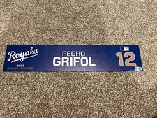 KANSAS CITY ROYALS GAME USED ? TEAM ISSUED BASEBALL NAMEPLATE ST PEDRO GRIFOL