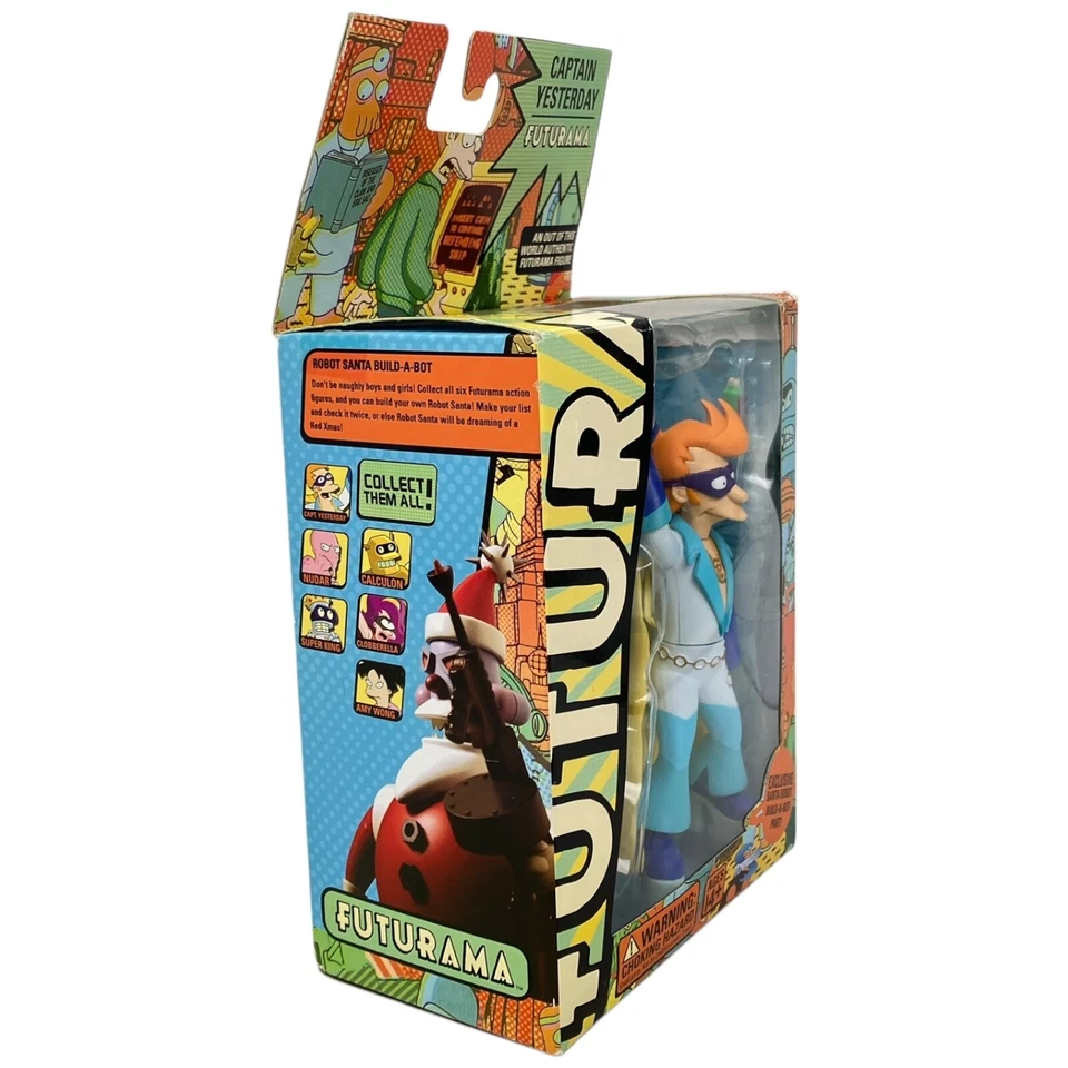 Figura de acción Futurama Captain Yesterday con caja Santa Robot BAF Toynami 2008 Foto 3 de 4