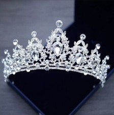 Silver Crown Tiara real metal gift birthday diadem birthday bridal point