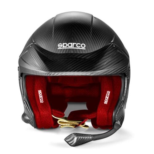 SPARCO BRH0001B0 CASCO IN VETRORESINA FLUX RJ 2025 CARBON ROSSO FIA 8859-2024 - Imagen 2 de 7