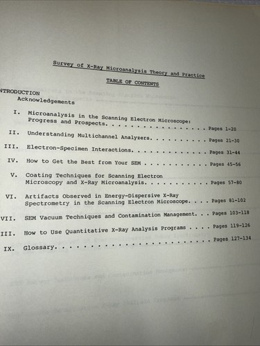 TN-2000 X-ray Theory Principals Microanalysis Introductory Monograph Manual Book - Picture 2 of 9