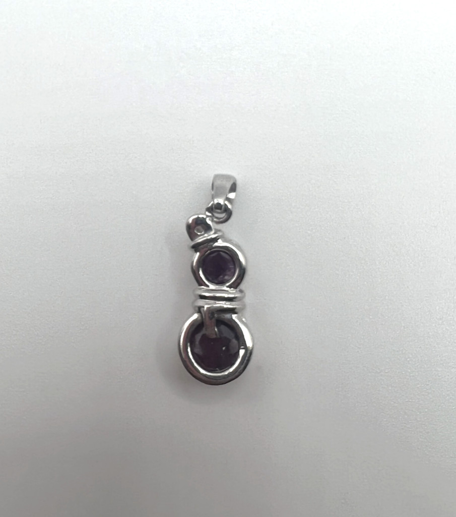 Sterling Silver Ruby Pendant - image 1