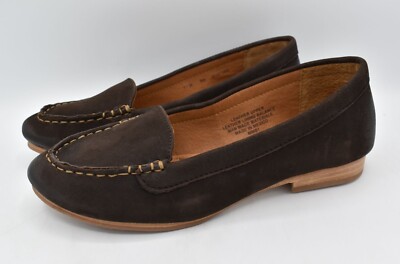 Sofft Womens Size 7.5 Kambray Dark Brown Leather Slip On Shoes Loafers