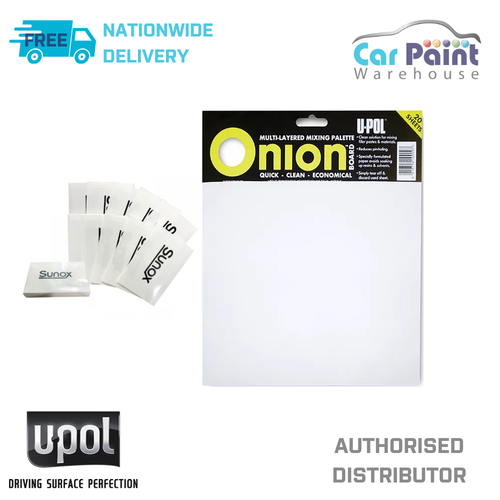 UPOL Onion Body Filler Mixing Board (100 Sheets) UPOL + 10 Filler