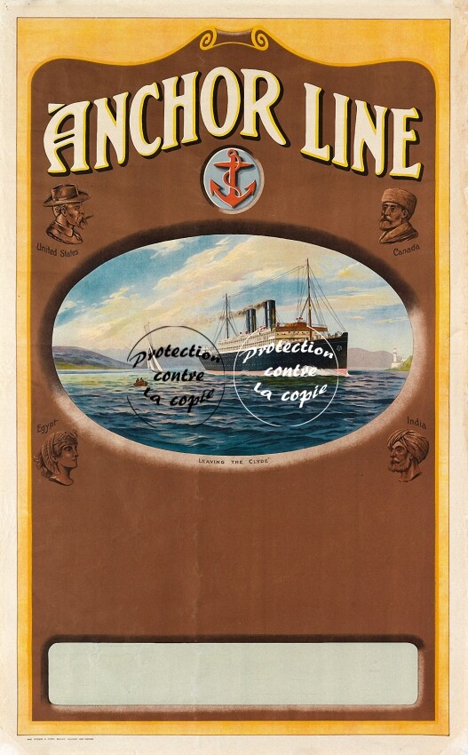 PACIFIC LINE PAQUEBOT Rwam - POSTER HQ 50x70cm d'une AFFICHE VINTAGE