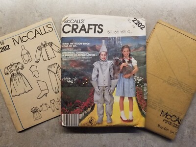 UNCUT McCalls 2202 Sewing Pattern Child 7-8 Halloween OZ Costume Dorothy Tin Man