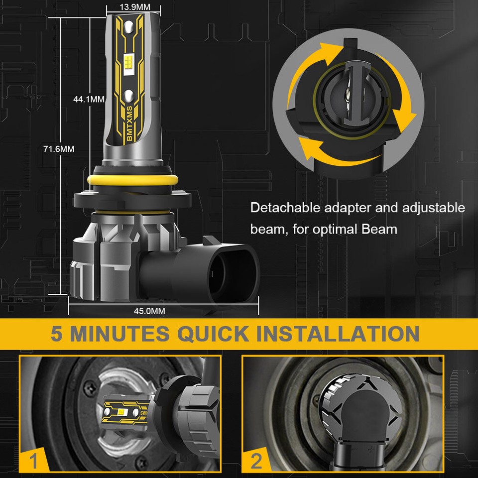 For 20162023 Toyota H11 LED Headlight High Low Beam Fog Light