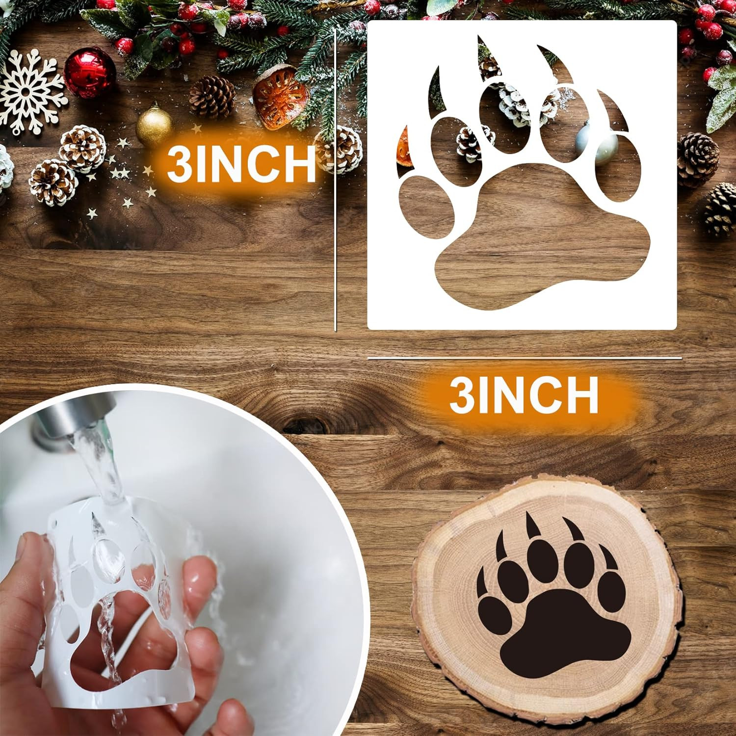 Small Stencils for Painting on Wood Reusable, 3 Inch Reusable Stencil for Craft 