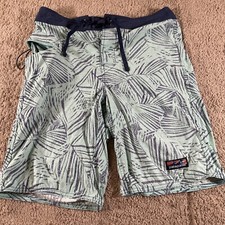 Patagonia River Shorts Men's 30 Green Floral Swim Trunks Board Shorts Surfing