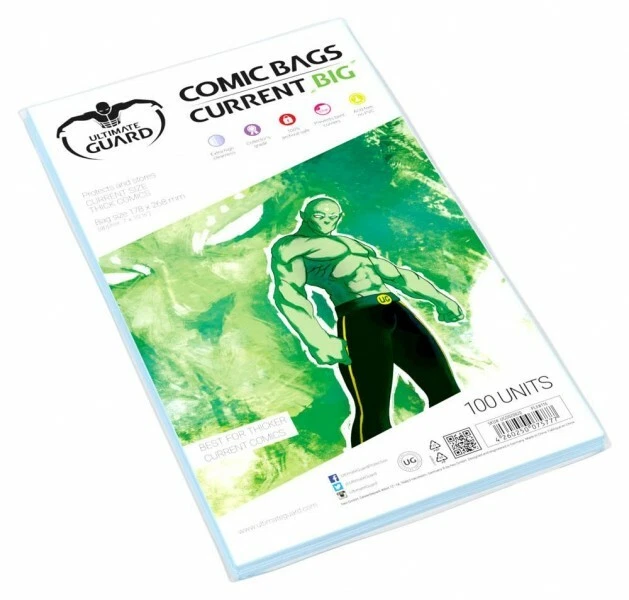 Ultimate Guard pack 100 pochettes comics Current BIG 178x268mm comic bags 75777