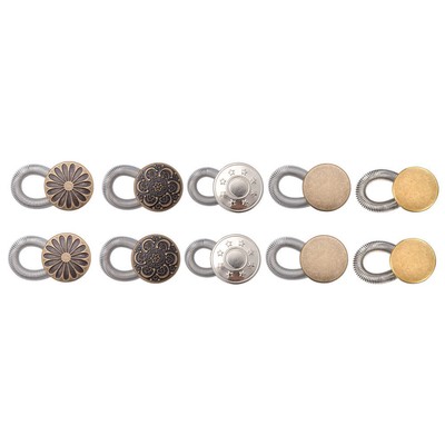 Spring Button Buckle 10 Pcs Spring Retractable Buttons Alloy Fastener Neck Extender Waist ...