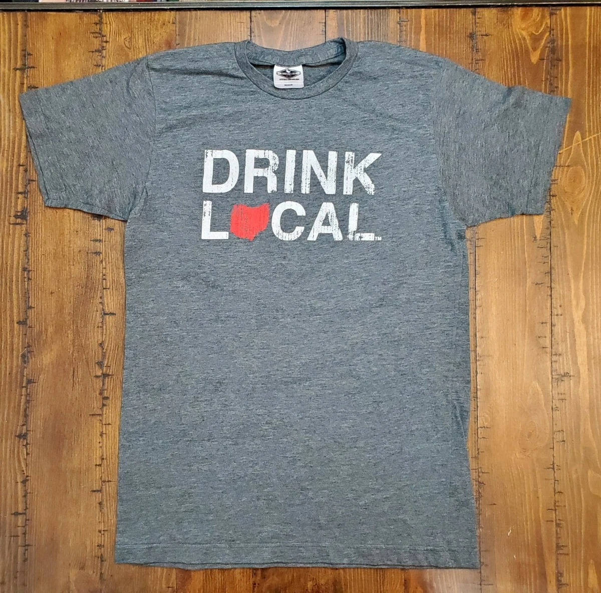 Drink Local OHIO Beer Shirt Essential T Shirt Gray Size Medium Soft