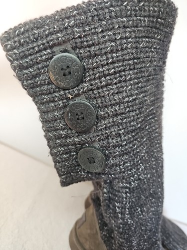 UGG Classic Cardy Women's Size 8 Knit Dark Gray Metallic Tall Boots 1876 Sweater - Picture 5 of 7